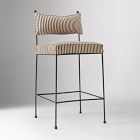 Pierce &amp; Ward Iron Upholstered Counter Stool