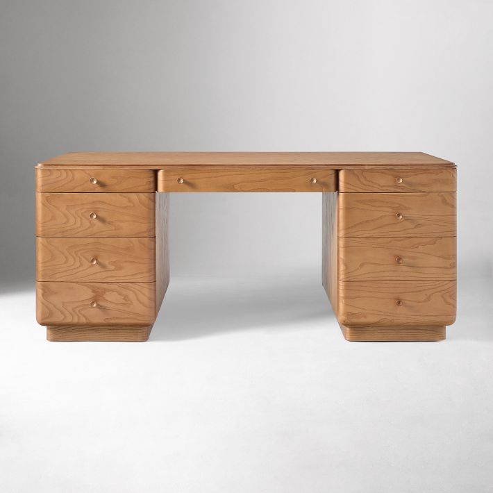 Pierce & Ward Burl Wood Executive Desk | West Elm