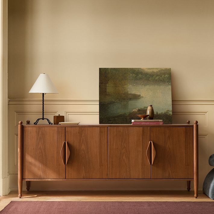 Pierce & Ward Ball Foot Wood Media Console (70