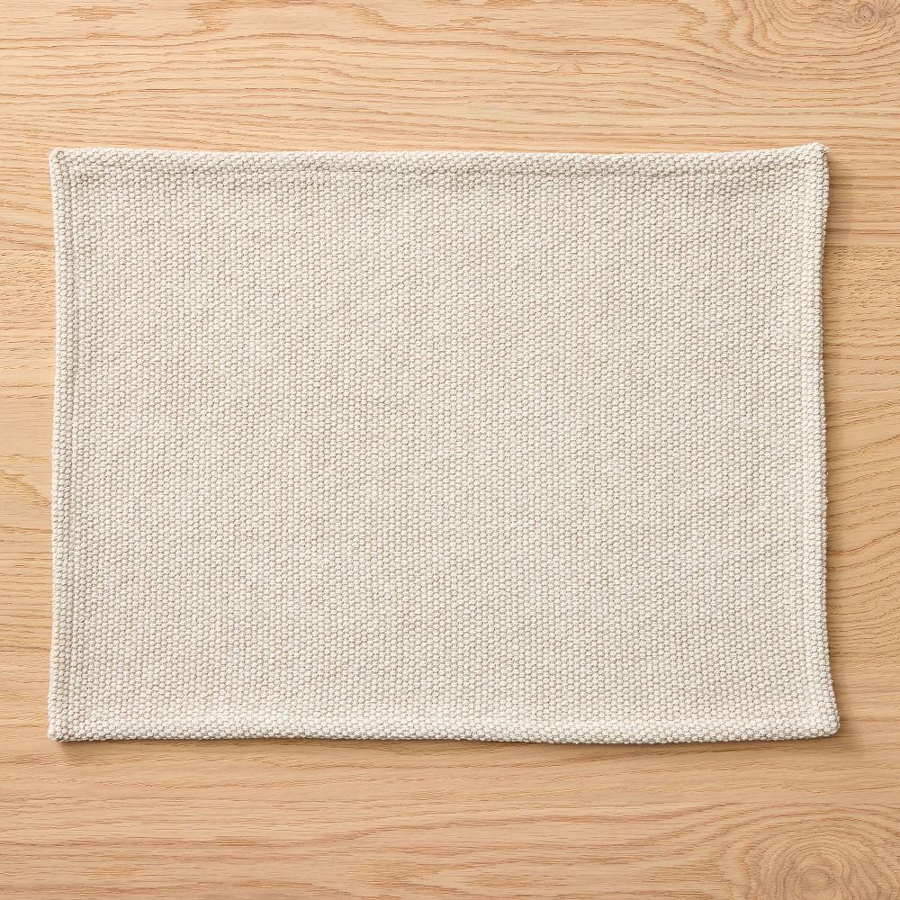Textured Canvas Cotton Placemat Sets - Natural, Set of 8