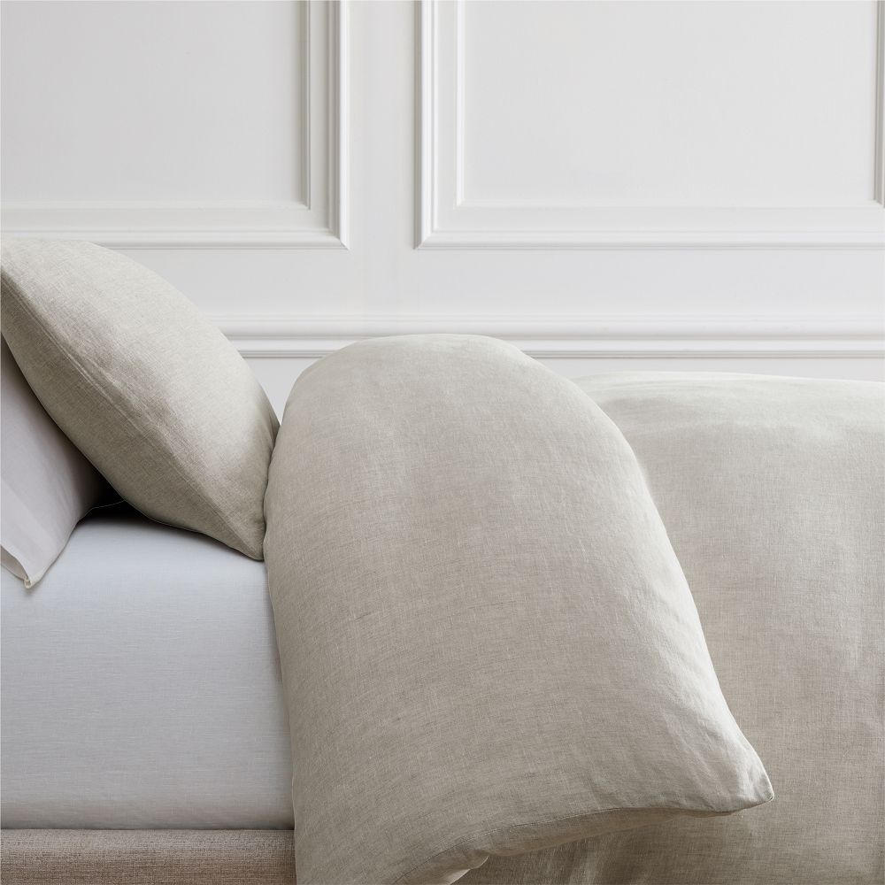 European Flax Linen Duvet Cover & Shams - Natural Flax