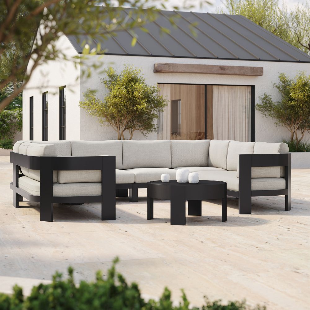 Caldera Aluminum Outdoor 6-Piece U-Shaped Sectional (126") by West Elm