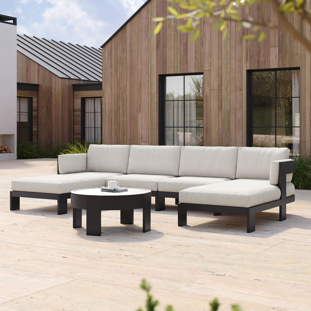 Caldera Aluminum Outdoor 4-Piece U-Shaped Sectional (137") by West Elm