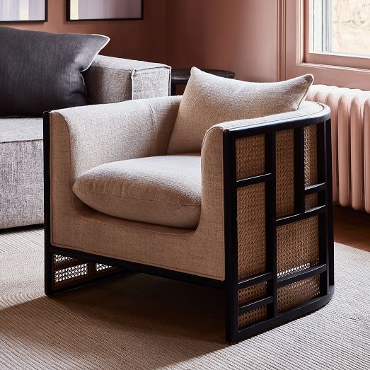 Upholstered Grid Back Chair by West Elm