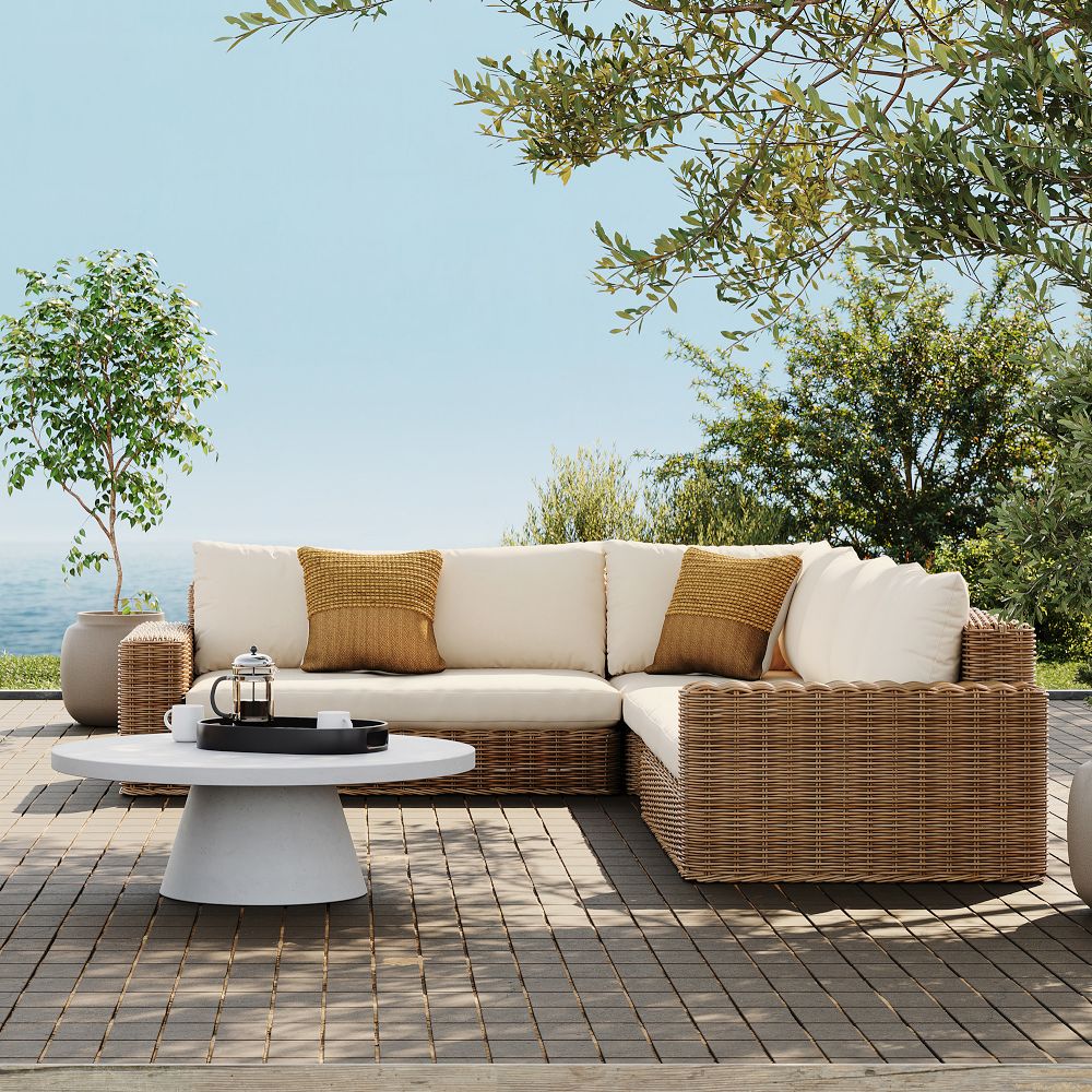Westport Wicker Outdoor 4-Piece Sectional (136") by West Elm