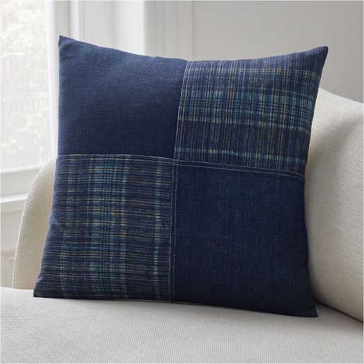 Indigo Patchwork Pillow Cover by West Elm