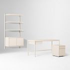 Tandem Desk (60"), File Cabinet (16") &amp; Modular Storage Shelf Set