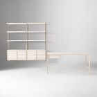 Tandem Desk (60") &amp; Modular Double Wide Storage Shelf Set