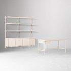 Tandem Desk (60") &amp; Modular Double Wide Storage Shelf Set