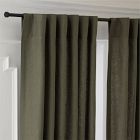 Open Box: European Flax Linen Light Filtering Curtain (48"W x 84"L) - Balsam Green