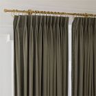 Open Box: Pleated European Flax Linen Light Filtering Curtain (48"W x 84"L) - Balsam Green
