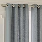 Open Box: European Flax Linen Grommet Light Filtering Curtain (48"W x 84"L) - Steel Blue