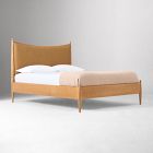 Pierce &amp; Ward Upholstered Curved Burl Wood Bed