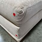 Open Box: Nassau Ottoman (38") - Performance Distressed Velvet Sand