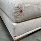 Open Box: Nassau Ottoman (38") - Performance Distressed Velvet Sand