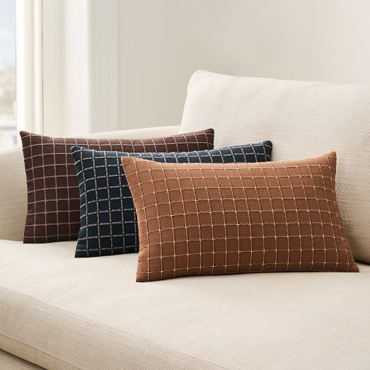 Tailored Grid Pillow Cover by West Elm