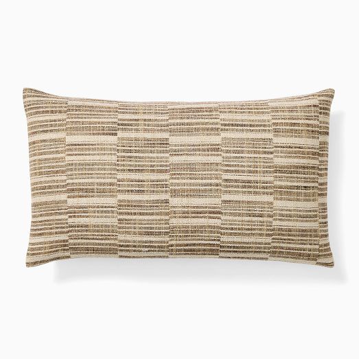 Woven Broken Stripe Lumbar Pillow Cover by West Elm