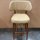 Open Box: Hyde Leather Bar Stool (30") - Ludlow Leather Cumin, Cool Walnut