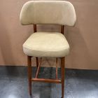 Open Box: Hyde Leather Bar Stool (30") - Ludlow Leather Cumin, Cool Walnut