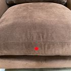 Open Box: Imogene Swivel Chair - Deluxe Velvet Java, Dark Walnut