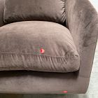Open Box: Imogene Swivel Chair - Deluxe Velvet Java, Dark Walnut