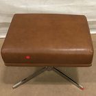 Open Box: Austin Swivel Leather Ottoman (21.75") - Chestnut Aspen, Polished Nickel
