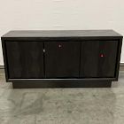 Open Box: Carved Pattern Solid Wood Media Console (60") - Black