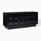 Open Box: Carved Pattern Solid Wood Media Console (60") - Black