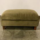 Open Box: Harmony Chair Ottoman - Deluxe Velvet Juniper, Dark Walnut