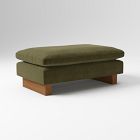Open Box: Harmony Chair Ottoman - Deluxe Velvet Juniper, Dark Walnut