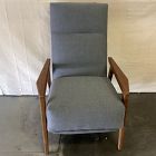 Open Box: Mid-Century Show Wood Recliner (29.5"W) - Twill Pewter, Legs Pecan Finish