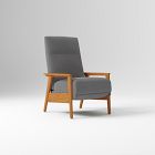 Open Box: Mid-Century Show Wood Recliner (29.5"W) - Twill Pewter, Legs Pecan Finish