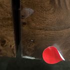 Open Box: Roan Lacquer &amp; Burl Cabinet (37") - Rojo Marron, Hickory Burl