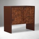 Open Box: Roan Lacquer &amp; Burl Cabinet (37") - Rojo Marron, Hickory Burl