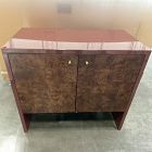 Open Box: Roan Lacquer &amp; Burl Cabinet (37") - Rojo Marron, Hickory Burl