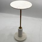 Open Box: Vaughn Marble Drink Table (8.5") - White, Brass