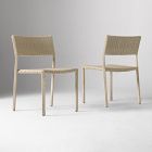 Open Box: Westport Wicker Slim Profile Outdoor Stacking Side Dining Chair, Set of 2 - Seashore