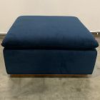 Open Box: Calvin Ottoman - Performance Velvet Ink Blue