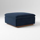 Open Box: Calvin Ottoman - Performance Velvet Ink Blue