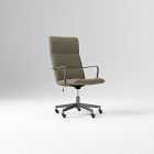 Open Box: Cooper Mid Century High Back Office Chair - Performance Velvet Dark Olive, Dark Bronze