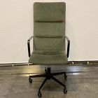 Open Box: Cooper Mid Century High Back Office Chair - Performance Velvet Dark Olive, Dark Bronze