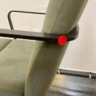Open Box: Cooper Mid Century High Back Office Chair - Performance Velvet Dark Olive, Dark Bronze