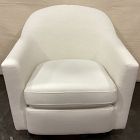 Open Box: Haven Swivel Chair - Performance+ Yarn Dyed Linen Weave Alabaster, Dark Walnut