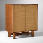 Open Box: Herman Basket Woven Veneer Cabinet (28") - Cool Walnut