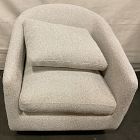 Open Box: Imogene Swivel Chair - Performance Cozy Boucle Stone, Dark Walnut