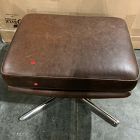 Open Box: Kristoff Leather Swivel Ottoman (24"W x 17.5"H) - Weston Molasses, Polished Stainless Steel