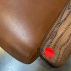 Open Box: Mid-Century Leather Show Wood Chair - Vegan Leather Saddle, Pecan