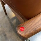 Open Box: Mid-Century Leather Show Wood Chair - Vegan Leather Saddle, Pecan