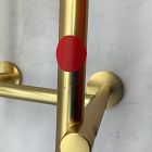 Open Box: Modern Overhang Bathroom Rail Shelf, Antique Brass