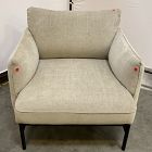 Open Box: Penn Chair - Performance Distressed Velvet Dune, Black